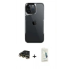 MARSİLYAN™- iPhone 14 Pro Max Kılıf Akış Çizgi Koleksiyonu - Şeffaf Pasifik Cam Ekran Koruyucu + Raze Metal Kamera Lens - GD