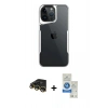 MARSİLYAN™- iPhone 14 Pro Max Kılıf Akış Çizgi Koleksiyonu - Şeffaf Royal Nano Ekran Koruyucu + Raze Metal Kamera Lens - GD