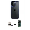 MARSİLYAN™- iPhone 14 Pro Max Kılıf Akış Çizgi Koleksiyonu - Siyah 360 Mat Full Body Arka Koruyucu + Bilvis Titan Kamera Lens - GS