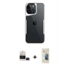 MARSİLYAN™- iPhone 14 Pro Max Kılıf Akış Çizgi Koleksiyonu - Siyah 6D Mat Seramik Hayalet Nano Ekran Koruyucu + Bilvis Titan Kamera Lens - SH
