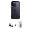 MARSİLYAN™- iPhone 14 Pro Max Kılıf Akış Çizgi Koleksiyonu - Siyah 6D Mat Seramik Hayalet Nano Ekran Koruyucu + Bilvis Titan Kamera Lens - SH