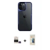 MARSİLYAN™- iPhone 14 Pro Max Kılıf Akış Çizgi Koleksiyonu - Siyah 6D Mat Seramik Hayalet Nano Ekran Koruyucu + Bilvis Titan Kamera Lens - GS