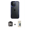 MARSİLYAN™- iPhone 14 Pro Max Kılıf Akış Çizgi Koleksiyonu - Siyah 6D Mat Seramik Hayalet Nano Ekran Koruyucu + PVD Metal Kamera Lens - TU