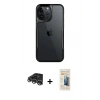 MARSİLYAN™- iPhone 14 Pro Max Kılıf Akış Çizgi Koleksiyonu - Siyah 6D Mat Seramik Hayalet Nano Ekran Koruyucu + Raze Metal Kamera Lens - GS
