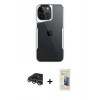 MARSİLYAN™- iPhone 14 Pro Max Kılıf Akış Çizgi Koleksiyonu - Siyah 6D Mat Seramik Hayalet Nano Ekran Koruyucu + Raze Metal Kamera Lens - GS