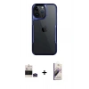 MARSİLYAN™- iPhone 14 Pro Max Kılıf Akış Çizgi Koleksiyonu - Siyah Bilvis 3D Mat Cam Ekran Koruyucu + Bilvis Titan Kamera Lens - DNMR