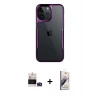 MARSİLYAN™- iPhone 14 Pro Max Kılıf Akış Çizgi Koleksiyonu - Siyah Bilvis 3D Mat Cam Ekran Koruyucu + Bilvis Titan Kamera Lens - DNMR