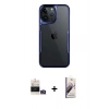 MARSİLYAN™- iPhone 14 Pro Max Kılıf Akış Çizgi Koleksiyonu - Siyah Bilvis 3D Mat Cam Ekran Koruyucu + Bilvis Titan Kamera Lens - GD