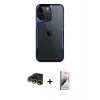 MARSİLYAN™- iPhone 14 Pro Max Kılıf Akış Çizgi Koleksiyonu - Siyah Bilvis 3D Mat Cam Ekran Koruyucu + Raze Metal Kamera Lens - GD