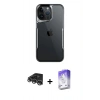 MARSİLYAN™- iPhone 14 Pro Max Kılıf Akış Çizgi Koleksiyonu - Siyah Bilvis 5in1 3D Magic Cam Ekran Koruyucu + Raze Metal Kamera Lens - GS