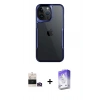 MARSİLYAN™- iPhone 14 Pro Max Kılıf Akış Çizgi Koleksiyonu - Siyah Bilvis 5in1 3D Magic Cam Ekran Koruyucu + Bilvis Titan Kamera Lens - GD