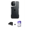 MARSİLYAN™- iPhone 14 Pro Max Kılıf Akış Çizgi Koleksiyonu - Siyah Bilvis 5in1 3D Magic Cam Ekran Koruyucu + Raze Metal Kamera Lens - GS