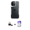 MARSİLYAN™- iPhone 14 Pro Max Kılıf Akış Çizgi Koleksiyonu - Siyah Bilvis 5in1 3D Magic Cam Ekran Koruyucu + Bilvis Titan Kamera Lens - SH