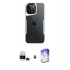MARSİLYAN™- iPhone 14 Pro Max Kılıf Akış Çizgi Koleksiyonu - Siyah Bilvis 5in1 3D Magic Cam Ekran Koruyucu + Bilvis Titan Kamera Lens - GD