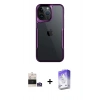 MARSİLYAN™- iPhone 14 Pro Max Kılıf Akış Çizgi Koleksiyonu - Siyah Bilvis 5in1 3D Magic Cam Ekran Koruyucu + Bilvis Titan Kamera Lens - GS