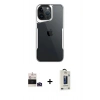 MARSİLYAN™- iPhone 14 Pro Max Kılıf Akış Çizgi Koleksiyonu - Siyah Bilvis Hayalet Cam Ekran Koruyucu + Bilvis Titan Kamera Lens - DNMR