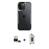 MARSİLYAN™- iPhone 14 Pro Max Kılıf Akış Çizgi Koleksiyonu - Siyah Bilvis Hayalet Cam Ekran Koruyucu + Bilvis Titan Kamera Lens - DNMR