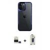MARSİLYAN™- iPhone 14 Pro Max Kılıf Akış Çizgi Koleksiyonu - Siyah Bilvis Hayalet Cam Ekran Koruyucu + Bilvis Titan Kamera Lens - GD