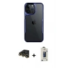 MARSİLYAN™- iPhone 14 Pro Max Kılıf Akış Çizgi Koleksiyonu - Siyah Bilvis Hayalet Cam Ekran Koruyucu + Raze Metal Kamera Lens - GD