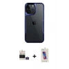 MARSİLYAN™- iPhone 14 Pro Max Kılıf Akış Çizgi Koleksiyonu - Siyah Joko 5D Cam + Bilvis Titan Kamera Lens - GS