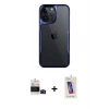 MARSİLYAN™- iPhone 14 Pro Max Kılıf Akış Çizgi Koleksiyonu - Siyah Joko 5D Cam + Bilvis Titan Kamera Lens - SH