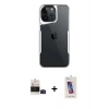 MARSİLYAN™- iPhone 14 Pro Max Kılıf Akış Çizgi Koleksiyonu - Siyah Joko 5D Cam + Bilvis Titan Kamera Lens - SH