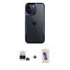 MARSİLYAN™- iPhone 14 Pro Max Kılıf Akış Çizgi Koleksiyonu - Siyah Joko 5D Cam + Bilvis Titan Kamera Lens - DNMR