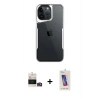 MARSİLYAN™- iPhone 14 Pro Max Kılıf Akış Çizgi Koleksiyonu - Siyah Joko 5D Cam + Bilvis Titan Kamera Lens - GD