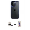 MARSİLYAN™- iPhone 14 Pro Max Kılıf Akış Çizgi Koleksiyonu - Siyah Joko 5D Cam + Bilvis Titan Kamera Lens - GD