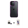 MARSİLYAN™- iPhone 14 Pro Max Kılıf Akış Çizgi Koleksiyonu - Siyah Joko 5D Cam + Bilvis Titan Kamera Lens - GD
