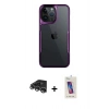 MARSİLYAN™- iPhone 14 Pro Max Kılıf Akış Çizgi Koleksiyonu - Siyah Joko 5D Cam + Raze Metal Kamera Lens - GS