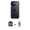 MARSİLYAN™- iPhone 14 Pro Max Kılıf Akış Çizgi Koleksiyonu - Siyah Joko 5D Cam + PVD Metal Kamera Lens - TU
