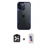 MARSİLYAN™- iPhone 14 Pro Max Kılıf Akış Çizgi Koleksiyonu - Siyah Joko 5D Cam + PVD Metal Kamera Lens - TU