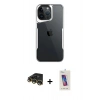 MARSİLYAN™- iPhone 14 Pro Max Kılıf Akış Çizgi Koleksiyonu - Siyah Joko 5D Cam + Raze Metal Kamera Lens - GD