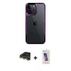 MARSİLYAN™- iPhone 14 Pro Max Kılıf Akış Çizgi Koleksiyonu - Siyah Joko 5D Cam + Raze Metal Kamera Lens - GD