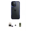 MARSİLYAN™- iPhone 14 Pro Max Kılıf Akış Çizgi Koleksiyonu - Siyah Joko Magic 5D Hayalet Cam + Bilvis Titan Kamera Lens - GD