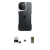 MARSİLYAN™- iPhone 14 Pro Max Kılıf Akış Çizgi Koleksiyonu - Siyah Joko Magic 5D Hayalet Cam + Bilvis Titan Kamera Lens - GD