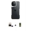 MARSİLYAN™- iPhone 14 Pro Max Kılıf Akış Çizgi Koleksiyonu - Siyah Joko Magic 5D Hayalet Cam + Bilvis Titan Kamera Lens - DNMR