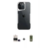 MARSİLYAN™- iPhone 14 Pro Max Kılıf Akış Çizgi Koleksiyonu - Siyah Joko Magic 5D Hayalet Cam + Bilvis Titan Kamera Lens - SH