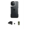 MARSİLYAN™- iPhone 14 Pro Max Kılıf Akış Çizgi Koleksiyonu - Siyah Joko Magic 5D Hayalet Cam + Raze Metal Kamera Lens - GS