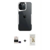 MARSİLYAN™- iPhone 14 Pro Max Kılıf Akış Çizgi Koleksiyonu - Siyah Mat Seramik Nano Ekran Koruyucu + Bilvis Titan Kamera Lens - SH