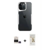 MARSİLYAN™- iPhone 14 Pro Max Kılıf Akış Çizgi Koleksiyonu - Siyah Mat Seramik Nano Ekran Koruyucu + Bilvis Titan Kamera Lens - GS