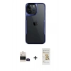 MARSİLYAN™- iPhone 14 Pro Max Kılıf Akış Çizgi Koleksiyonu - Siyah Mat Seramik Nano Ekran Koruyucu + Bilvis Titan Kamera Lens - SH