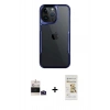 MARSİLYAN™- iPhone 14 Pro Max Kılıf Akış Çizgi Koleksiyonu - Siyah Mat Seramik Nano Ekran Koruyucu + Bilvis Titan Kamera Lens - DNMR