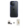 MARSİLYAN™- iPhone 14 Pro Max Kılıf Akış Çizgi Koleksiyonu - Siyah Mat Seramik Nano Ekran Koruyucu + Bilvis Titan Kamera Lens - GD