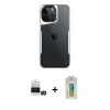 MARSİLYAN™- iPhone 14 Pro Max Kılıf Akış Çizgi Koleksiyonu - Siyah Polymer Nano Ekran Koruyucu + Bilvis Titan Kamera Lens - GD