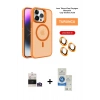 MARSİLYAN™- iPhone 14 Pro Max Kılıf Akış Form - Şeffaf Royal Nano Ekran Koruyucu + Bilvis Titan Kamera Lens - GS