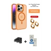 MARSİLYAN™- iPhone 14 Pro Max Kılıf Akış Form - Şeffaf Royal Nano Ekran Koruyucu + Raze Metal Kamera Lens - GS