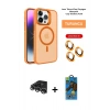 MARSİLYAN™- iPhone 14 Pro Max Kılıf Akış Form - Siyah 18D Cam Ekran Koruyucu + Raze Metal Kamera Lens - GS