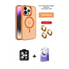 MARSİLYAN™- iPhone 14 Pro Max Kılıf Akış Form - Siyah Bilvis 5in1 5D Magic Hayalet Cam Ekran Koruyucu + PVD Metal Kamera Lens - TU